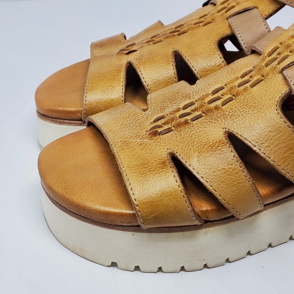 Bed Stu Ada Cage Platform leather distressed sandal Size 8 - No Box NEW - Picture 10 of 15